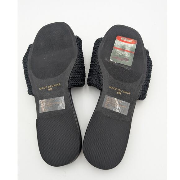 Nordstrom Chantelle Slide Sandal Women's Twist Front Black Size US8M EU39 - Picture 8 of 9